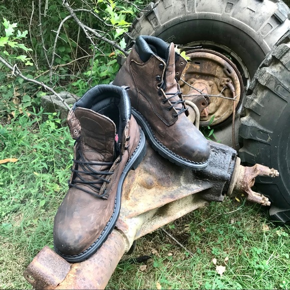 Red Wing Shoes Shoes Red Wing Brown Leather Work Boots 4433 Mens